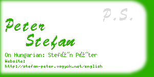 peter stefan business card